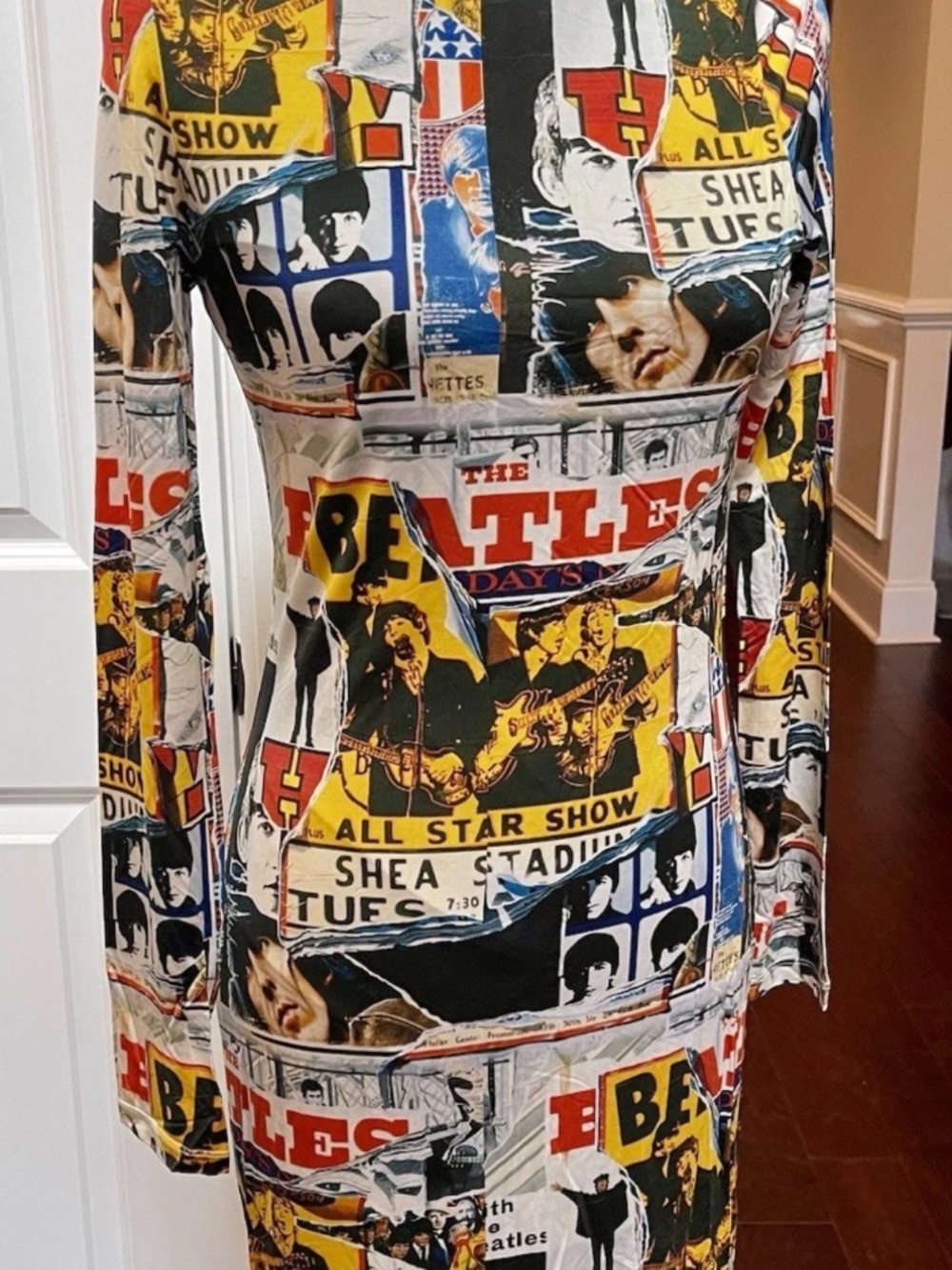 Alice + Olivia x Beatles AllStar Show Artwork collage body con dress size 4 NWT - Picture 12 of 14